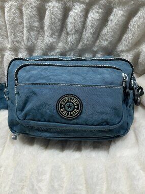Kipling 3-Way Convertible Bag - Crossbody / Sling / Waist Bag Denim Blue